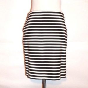 Merona Black White Stripe Modest Pencil Skirt